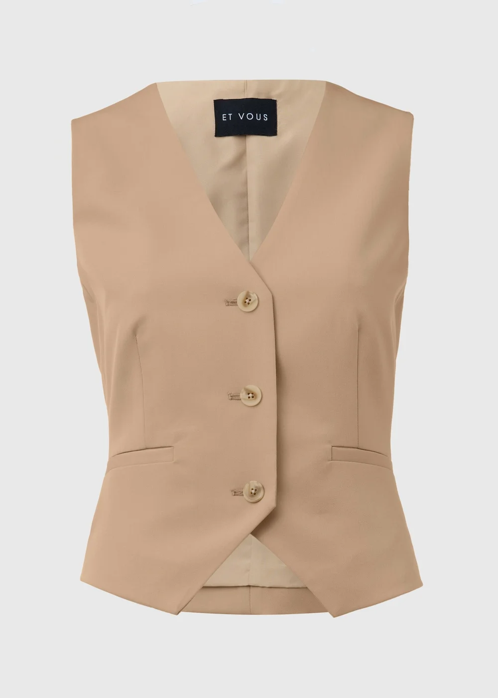 Et Vous Beige Neutral Suit Waistcoat - 8 Image 5