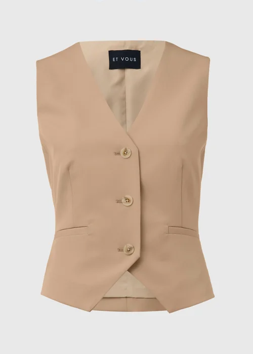 Et Vous Beige Neutral Suit Waistcoat - 8 Image 5