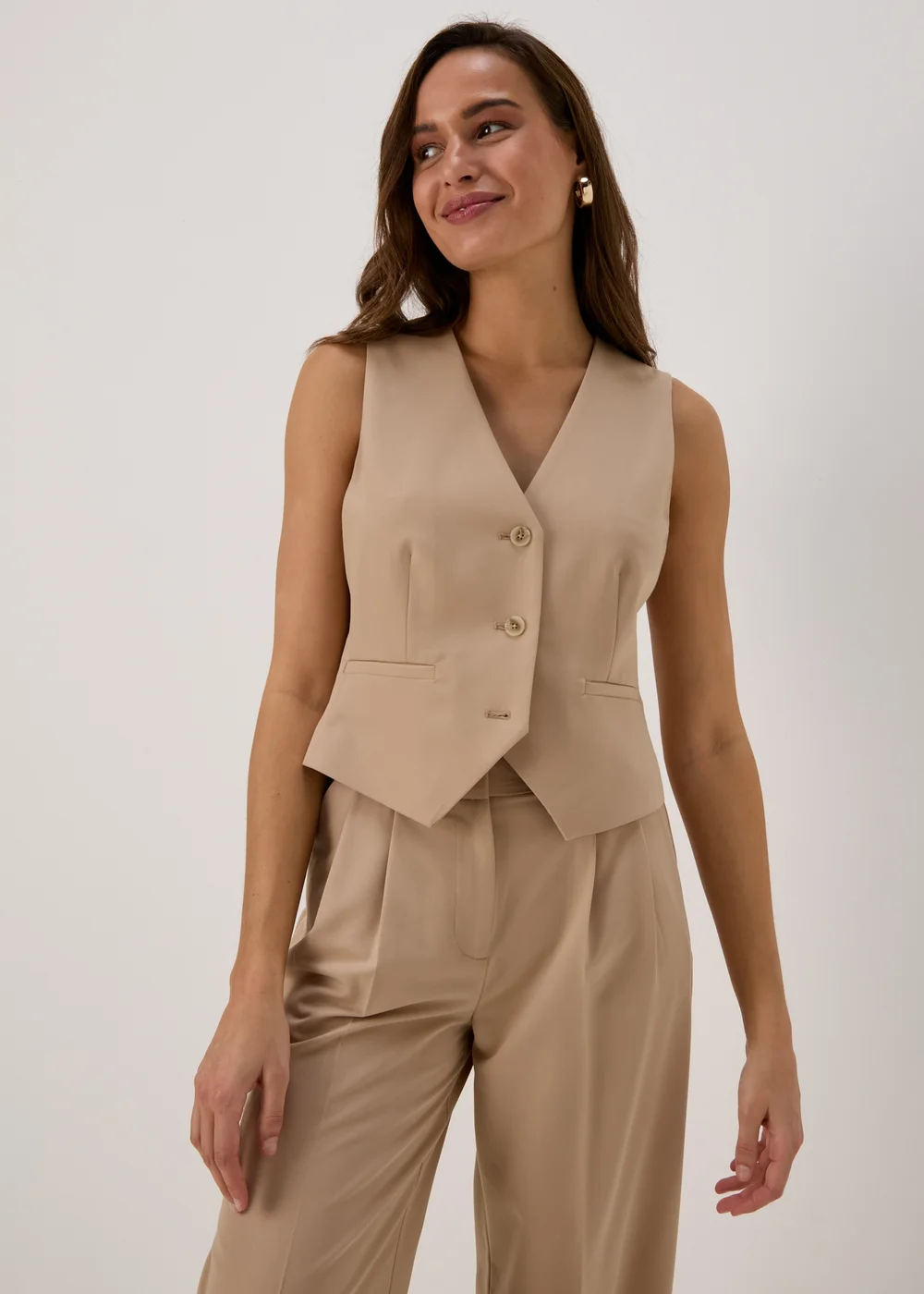 Et Vous Beige Neutral Suit Waistcoat - 8 Image 1