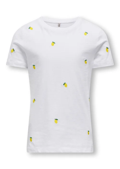 ONLY Girls White Kogketty O-Neck T-Shirt (5-14yrs) - 5-6 Yrs Image 1