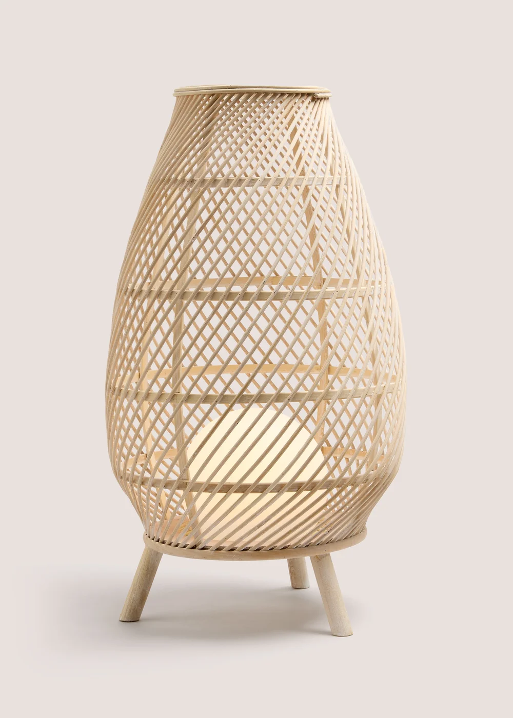 Natural Bamboo Rattan Led Lantern Image 1