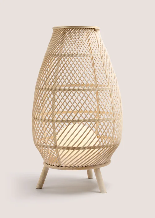 Natural Bamboo Rattan Led Lantern Image 1