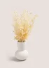 White Faux Oat In Vase (66cm x 55cm x 48cm) Image 1
