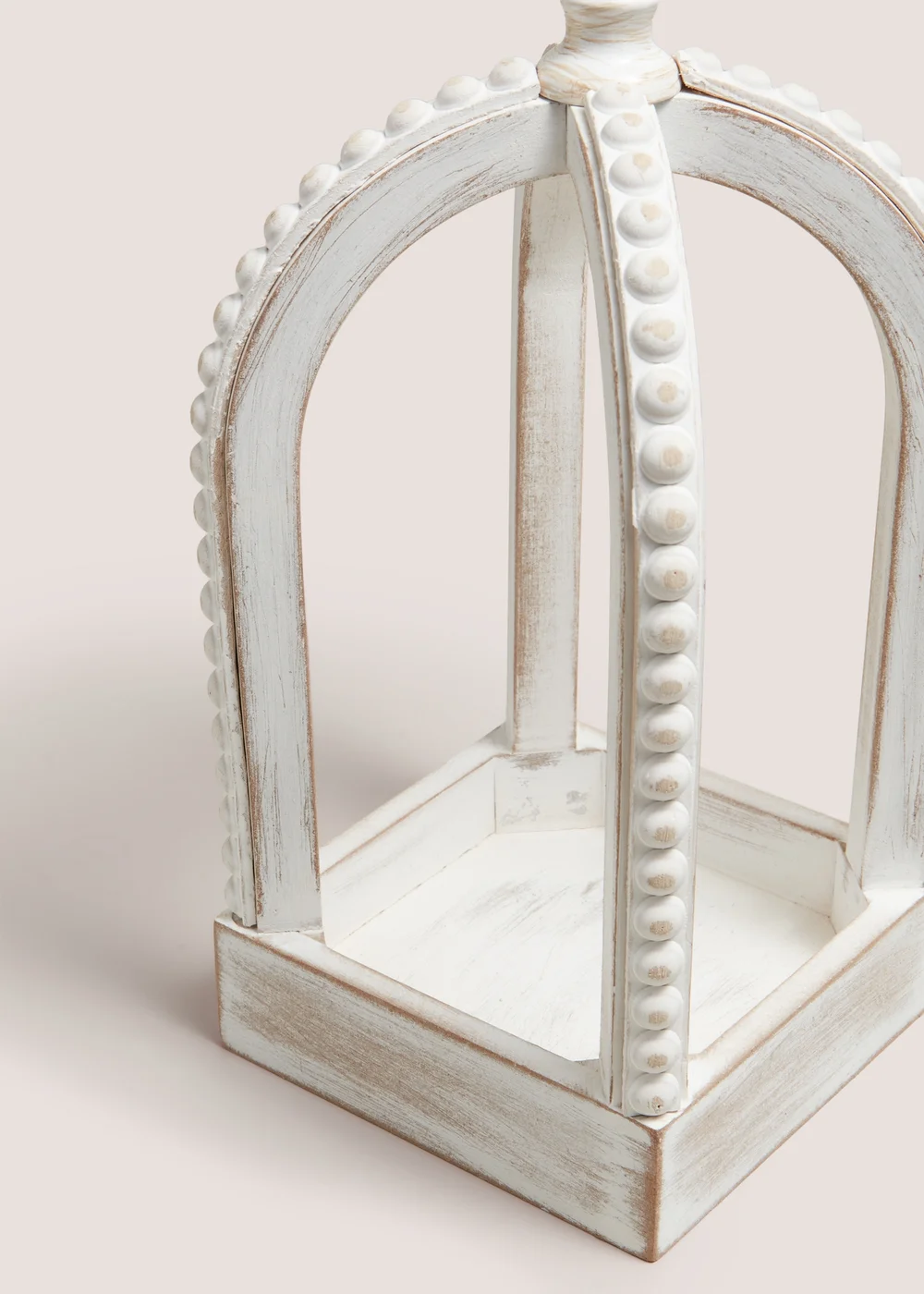 White Oriental Wood Lantern (30.5cm x 14cm x 14cm) Image 2