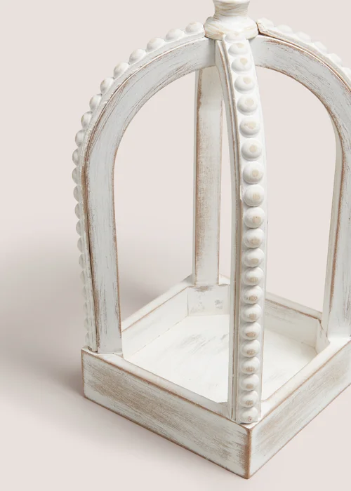White Oriental Wood Lantern (30.5cm x 14cm x 14cm) Image 2