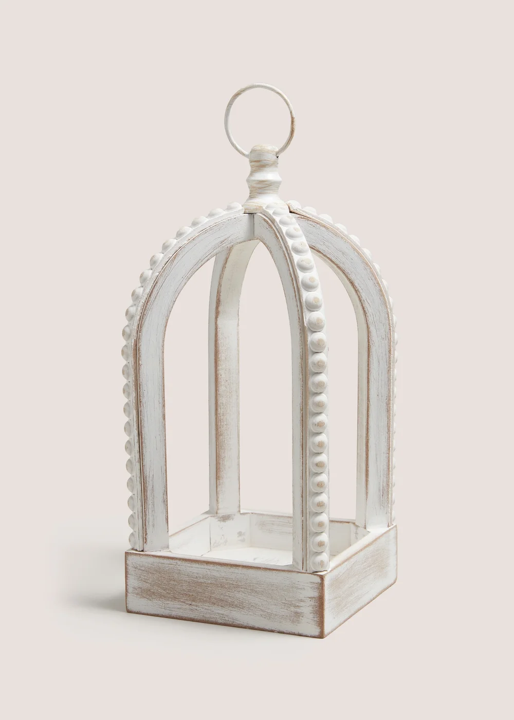 White Oriental Wood Lantern (30.5cm x 14cm x 14cm) Image 1