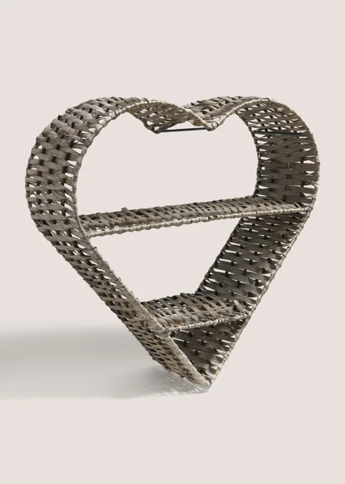 Grey Woven Heart Shelf (35cm x 35cm x 13cm) Image 1