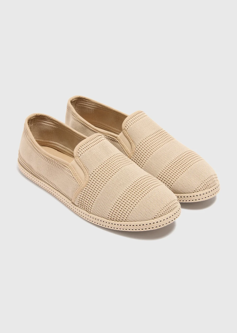 Stone Textured Stripe Espadrille Trainers - Size 6 Image 1