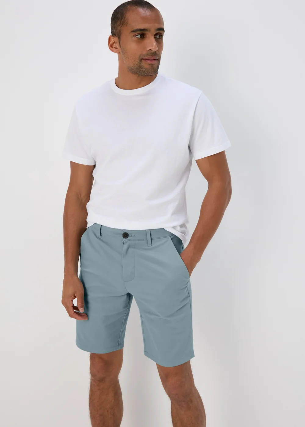 Blue Straight Fit Chino Shorts - 30 Image 4