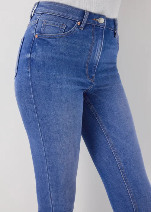 Bright Blue Washed Skinny Jeans - 8/L29 Image 3