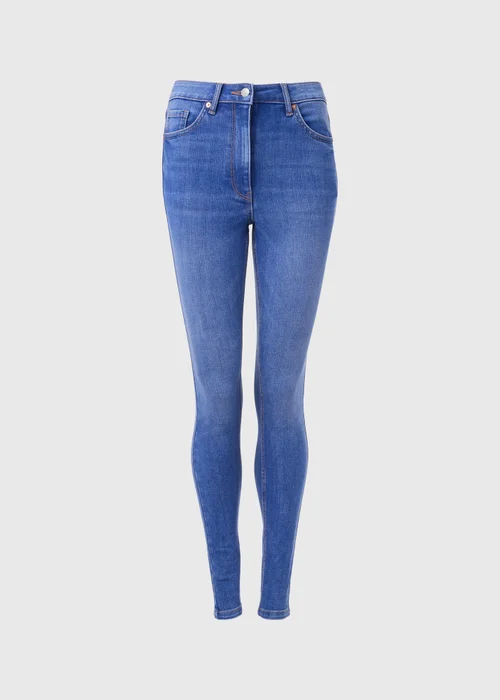 Bright Blue Washed Skinny Jeans - 8/L29 Image 5