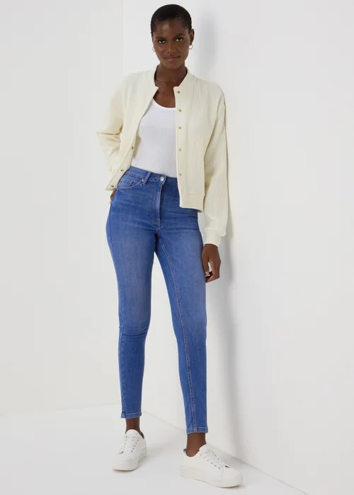Bright Blue Washed Skinny Jeans - 8/L29 Image 4
