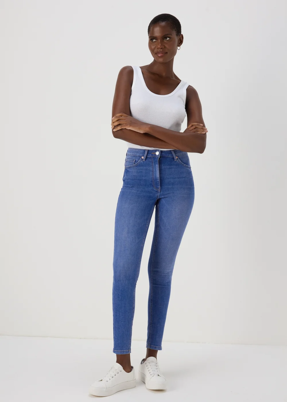 Bright Blue Washed Skinny Jeans - 8/L29 Image 1