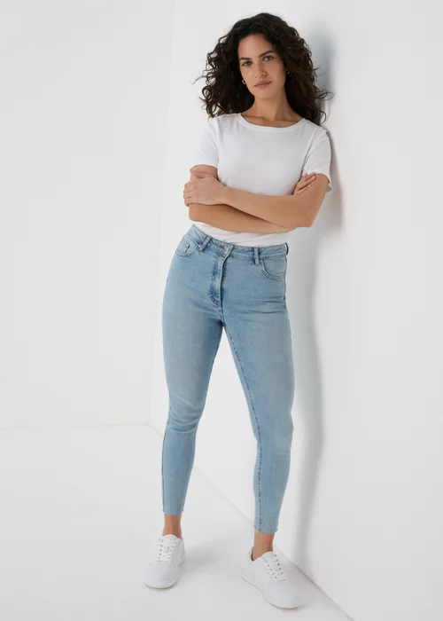 Mid Wash Ankle Grazer Skinny Jeans - 8 Image 1