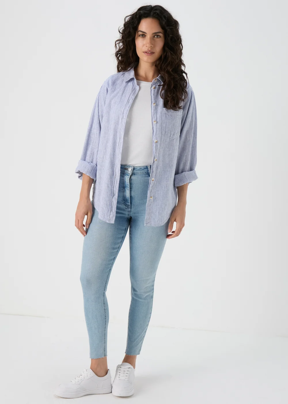 Mid Wash Ankle Grazer Skinny Jeans - 8 Image 4