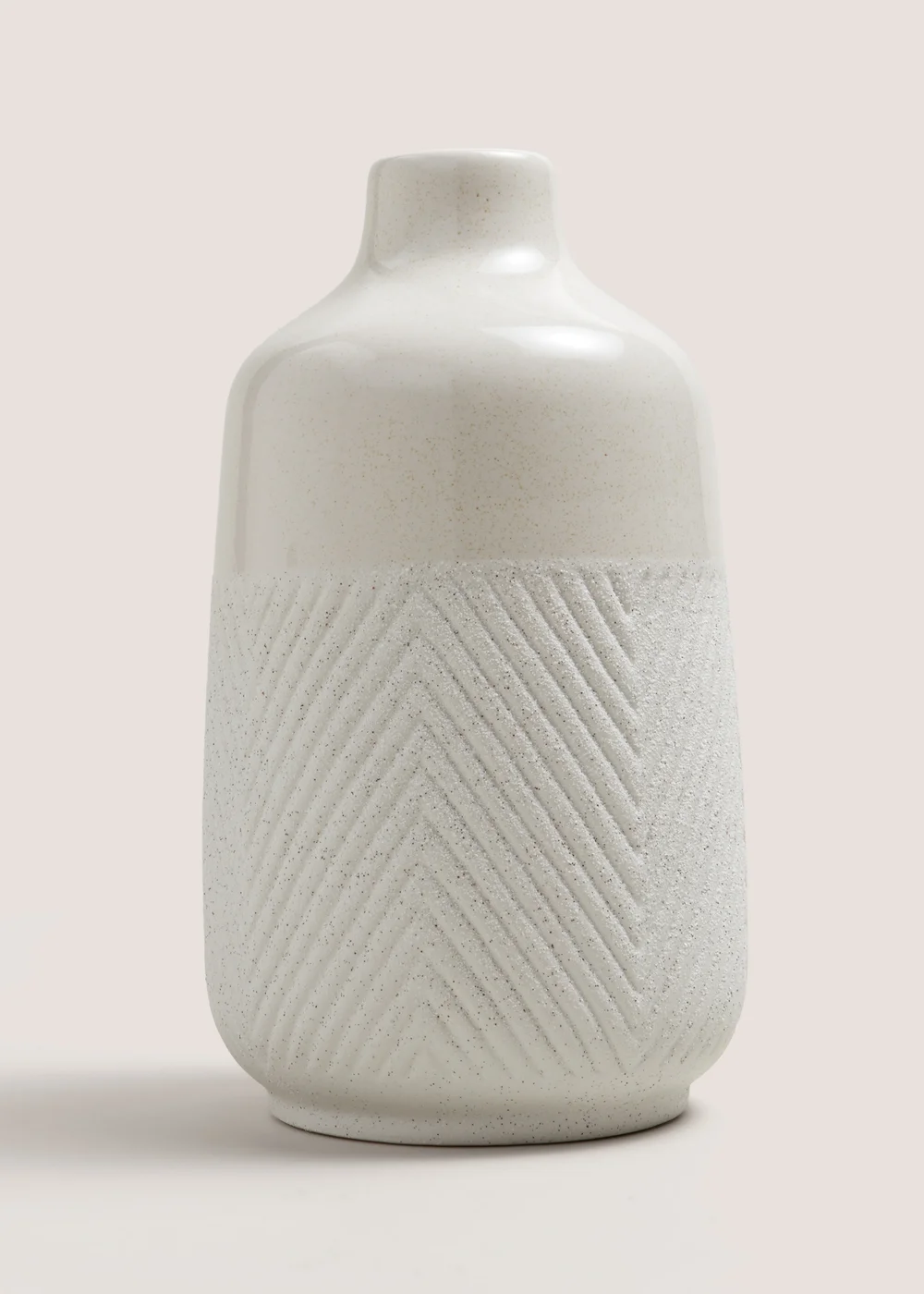 White Speckled Pattern Ceramic Vase (30cm x 17cm x 17cm) Image 1
