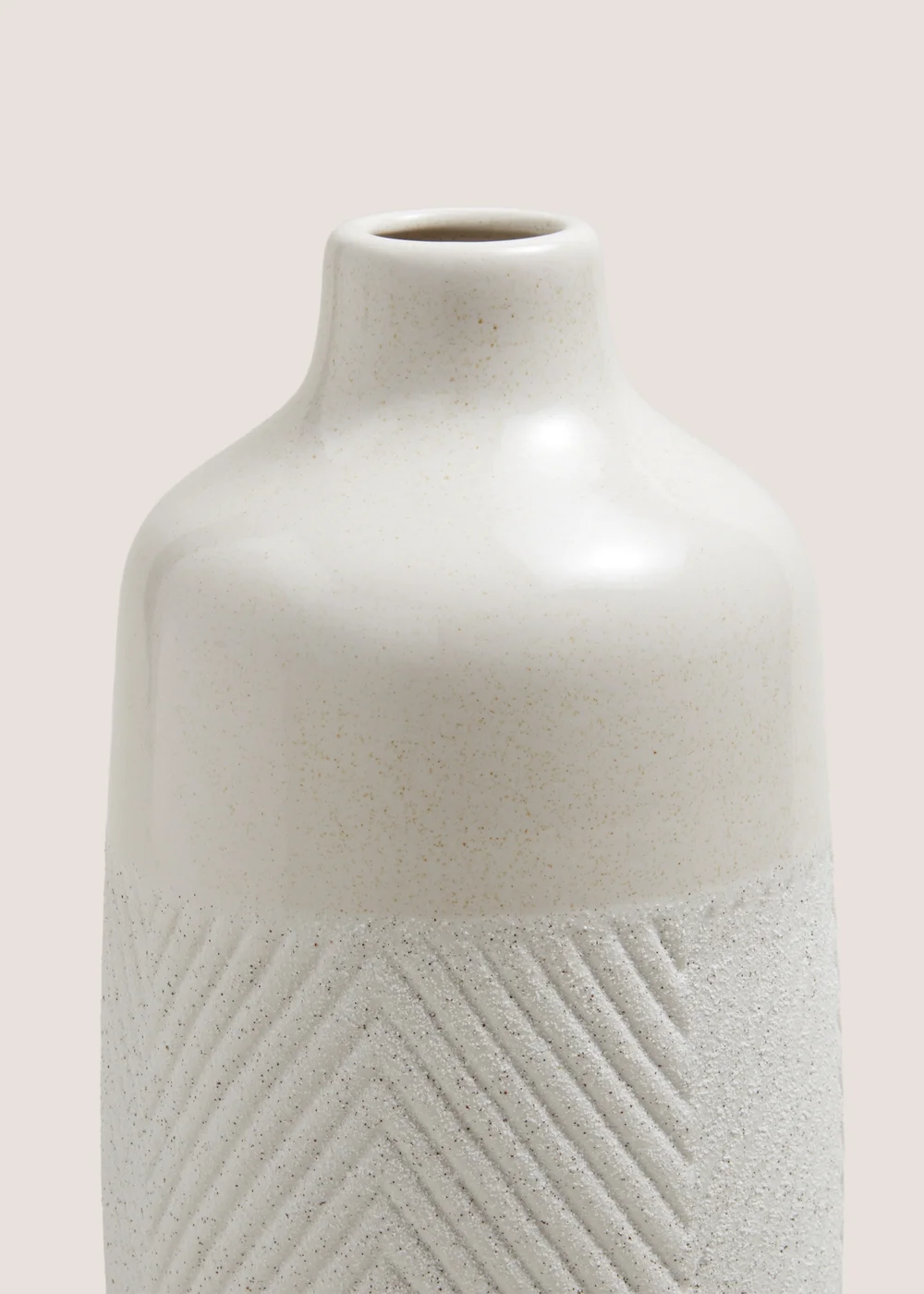 White Speckled Pattern Ceramic Vase (30cm x 17cm x 17cm) Image 2