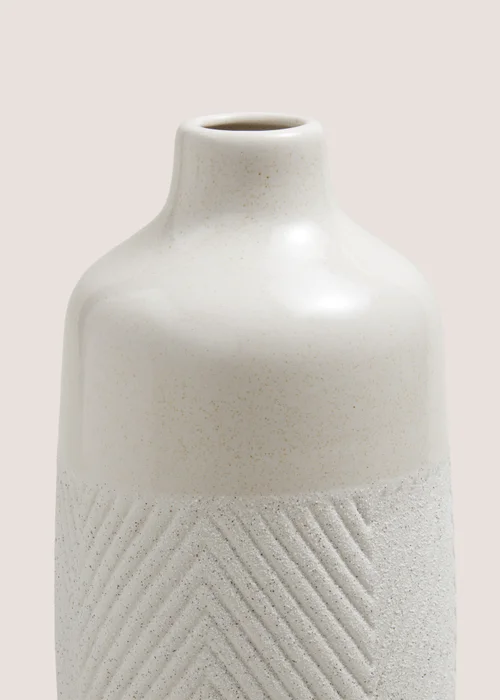 White Speckled Pattern Ceramic Vase (30cm x 17cm x 17cm) Image 2