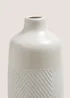 White Speckled Pattern Ceramic Vase (30cm x 17cm x 17cm) Image 2