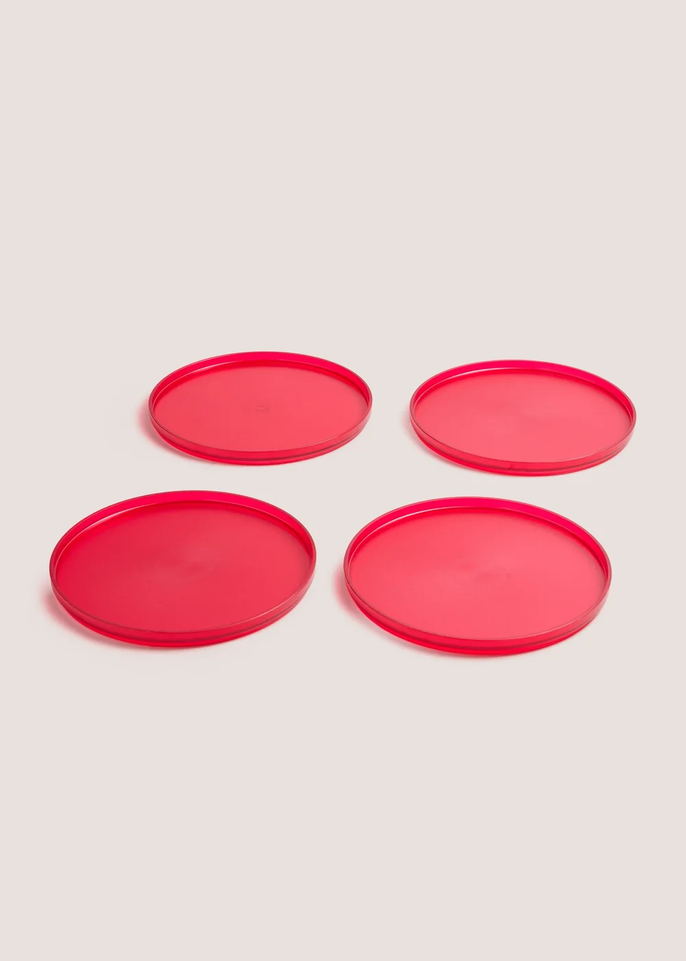 Outdoor 4 Pack Pink Plates Image 1