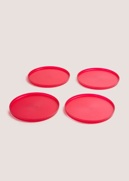 Outdoor 4 Pack Pink Plates Image 1