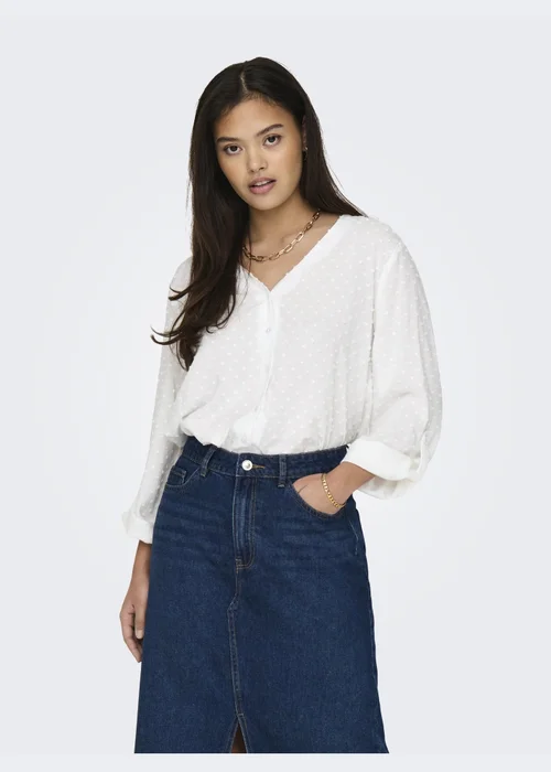 JDY White Diana Dobby Shirt - 10 Image 1