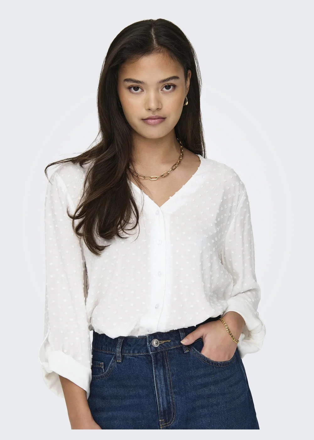 JDY White Diana Dobby Shirt - 10 Image 4