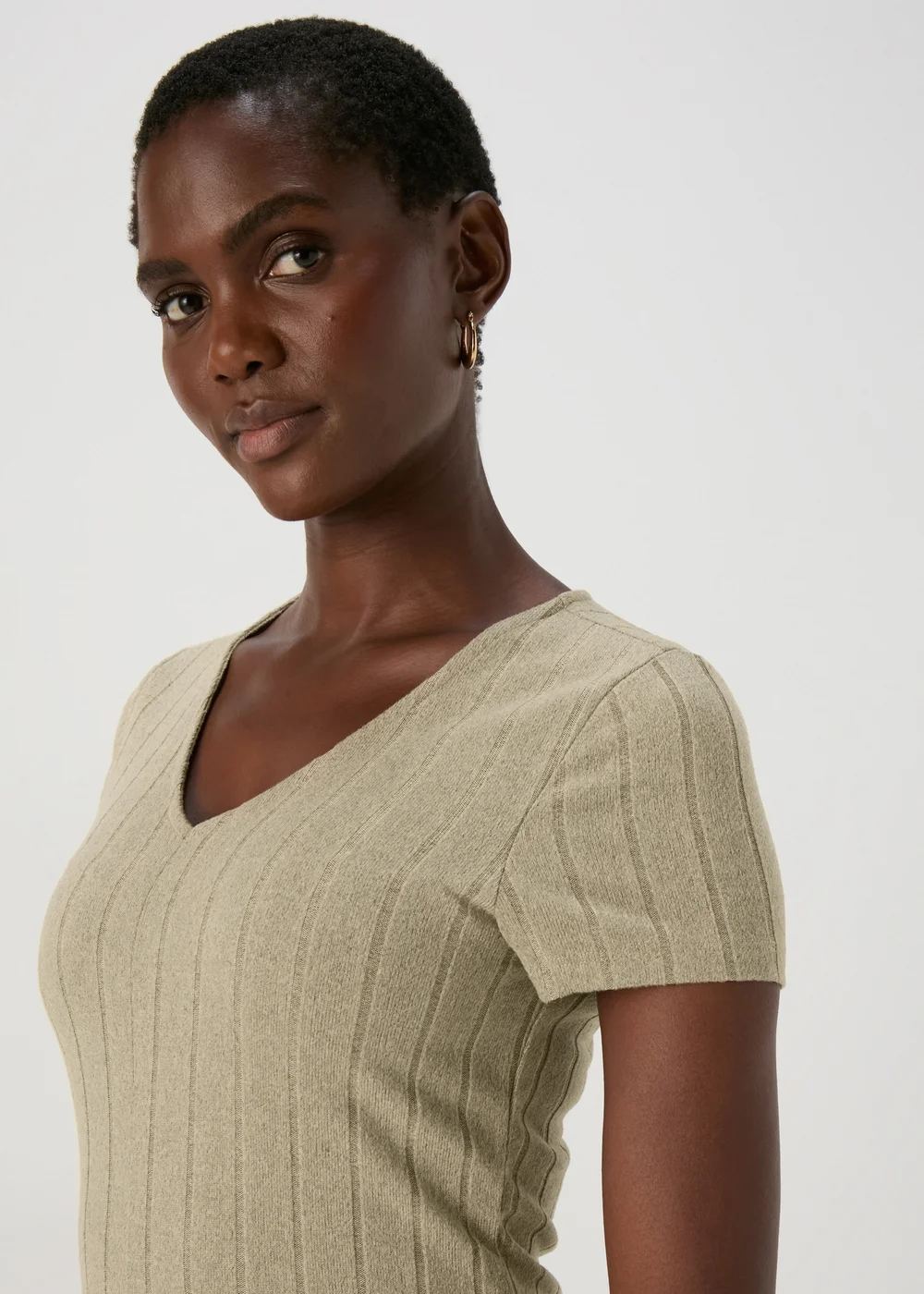 JDY Brown V Neck Lina Dress - 12 Image 3