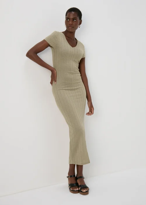 JDY Brown V Neck Lina Dress - 12 Image 1
