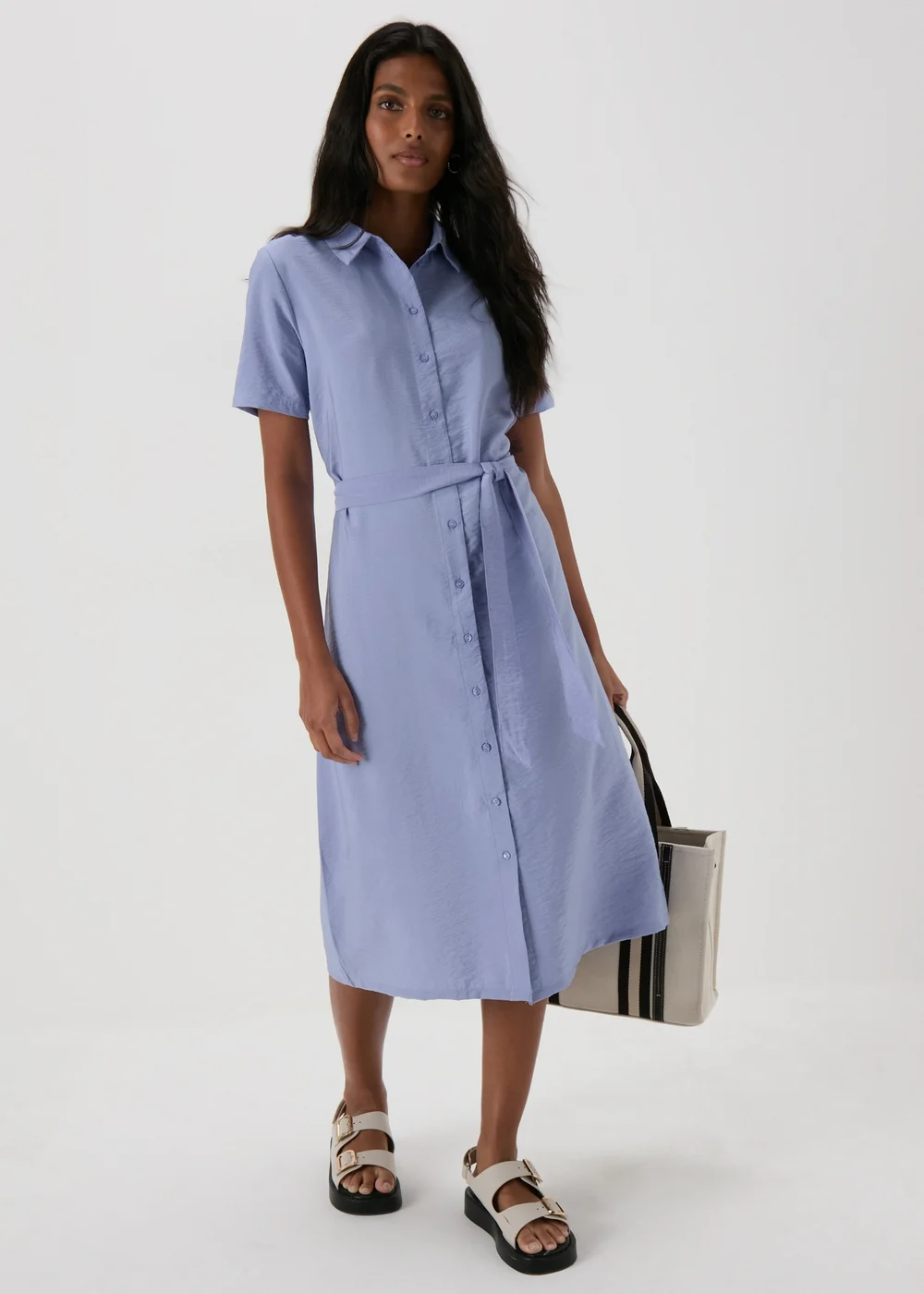 JDY Pale Blue Soul Midi Shirt - 8 Image 4