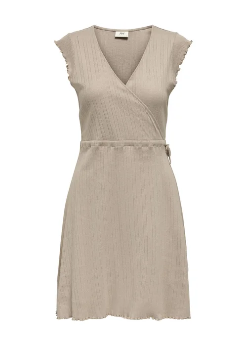 JDY Taupe Salsa Life Mini Wrap Dress - 8 Image 1