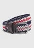 Red Tricolour Woven Stretch Belt - Small Image 1