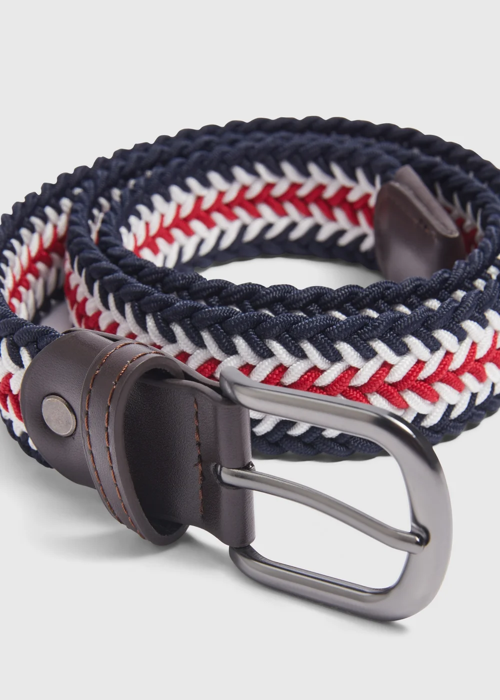 Red Tricolour Woven Stretch Belt - Small Image 2