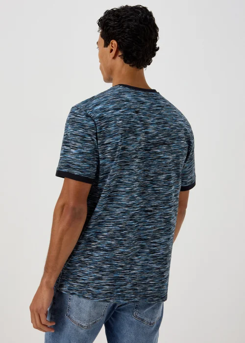 Navy & Blue Space Dye T-Shirt - Small Image 2