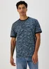 Navy & Blue Space Dye T-Shirt - Small Image 1