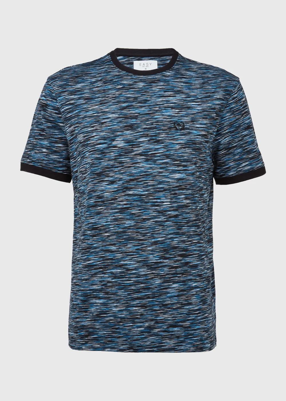 Navy & Blue Space Dye T-Shirt - Small Image 5