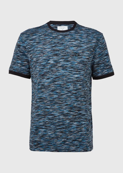Navy & Blue Space Dye T-Shirt - Small Image 5