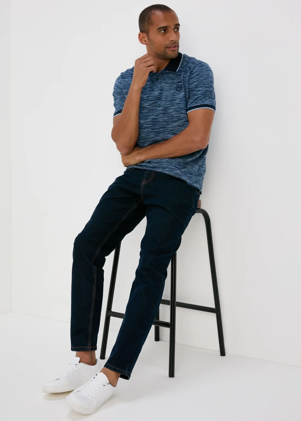 Navy Space Dye Polo - S Image 4