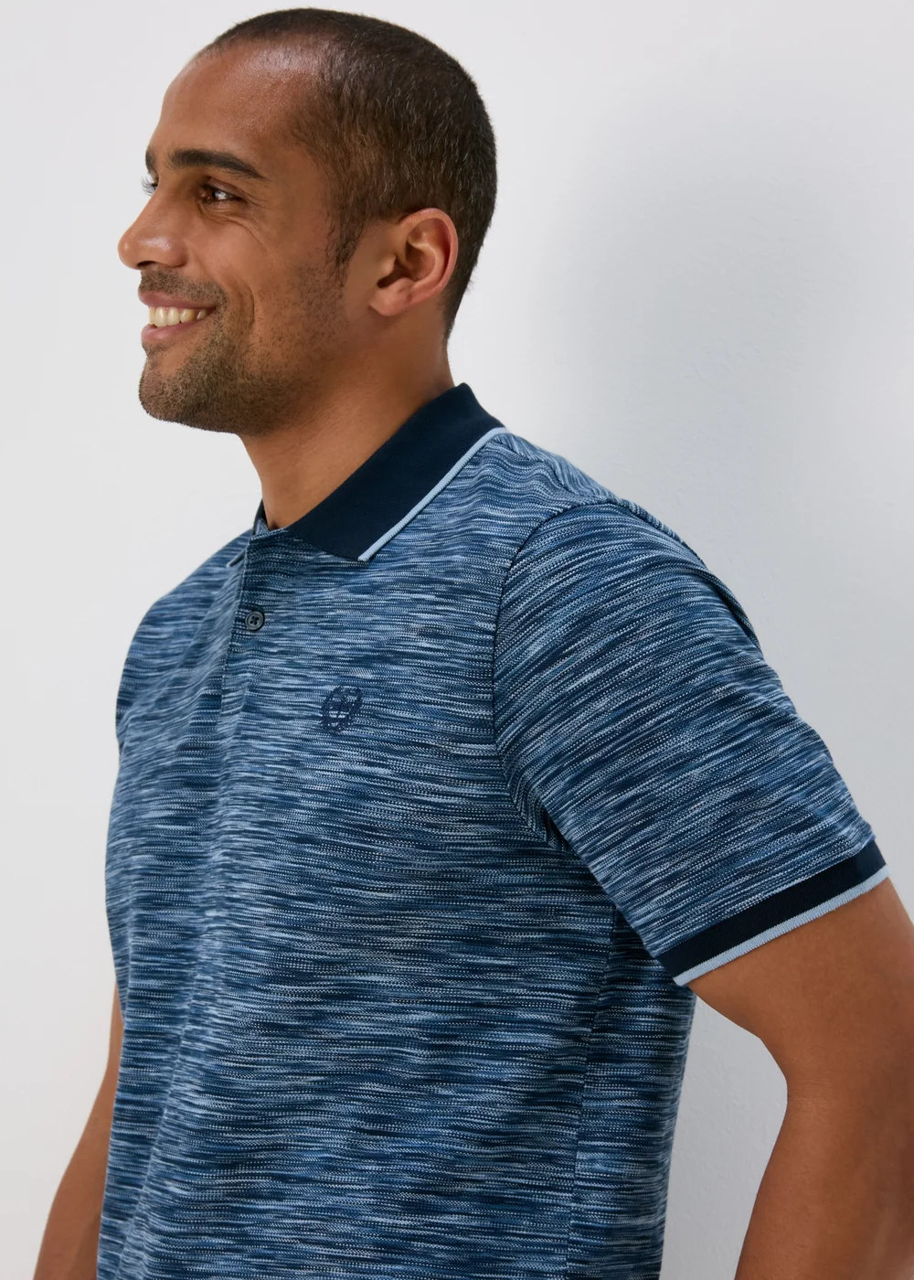 Navy Space Dye Polo - S Image 3