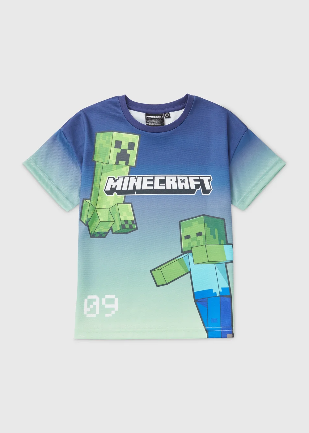 Minecraft Boys Navy Airtex T-Shirt (5-12yrs) - 5 Yrs Image 1
