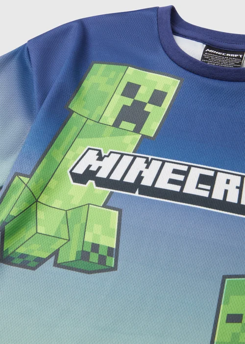 Minecraft Boys Navy Airtex T-Shirt (5-12yrs) - 5 Yrs Image 2