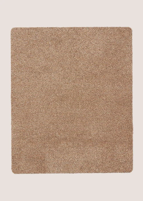 Brown Linen Plain Door Mat (80x95cm) Image 1