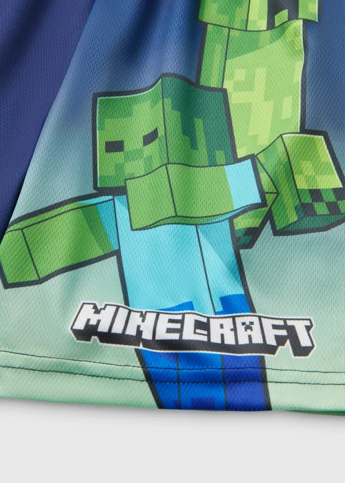 Minecraft Boys Navy Airtex Shorts (5-12yrs) - Age 5 Years Image 2
