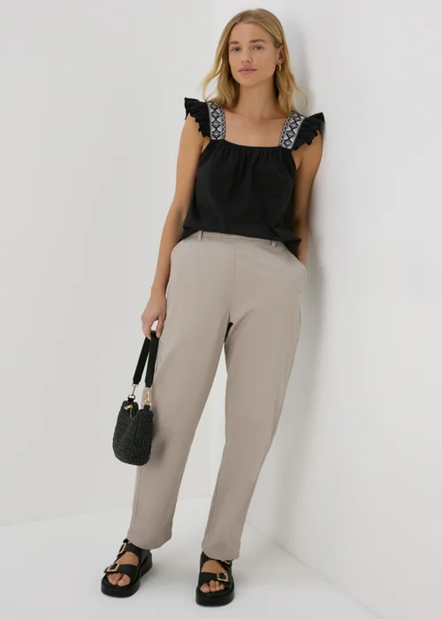 Black Embroidered Strap Vest - Size 8 Image 4