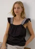 Black Embroidered Strap Vest - Size 8 Image 1