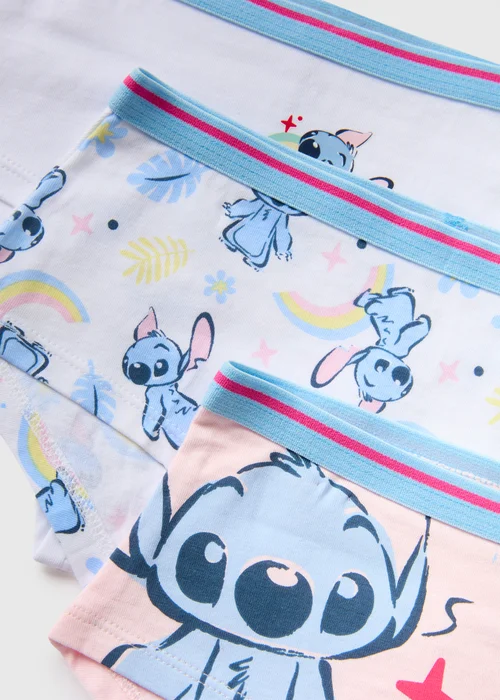 Disney 3 Pack Kids White Stitch Knickers (2-11yrs) - 2-3 Yrs Image 2
