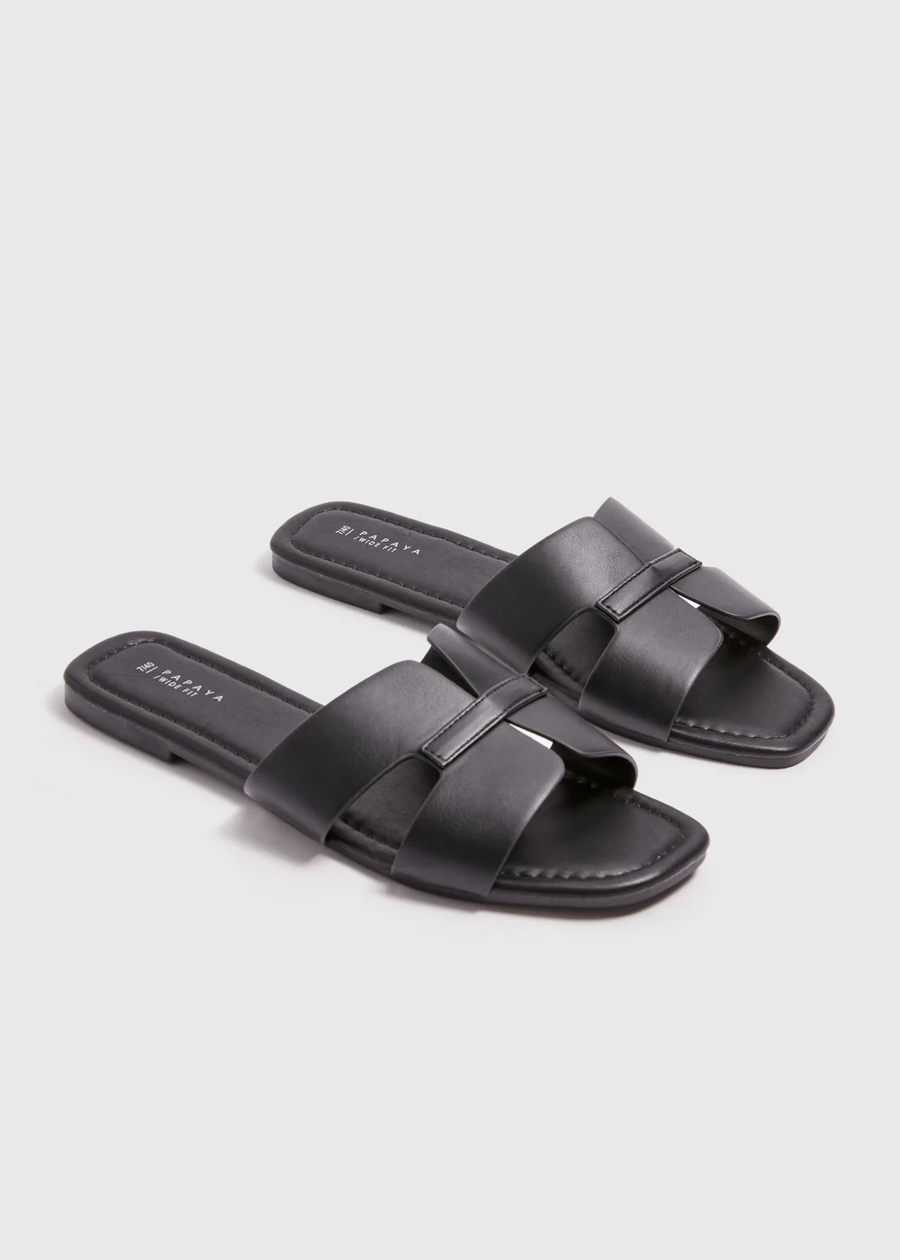 Black Wide Fit Mule Sandal - Size 3 Image 1
