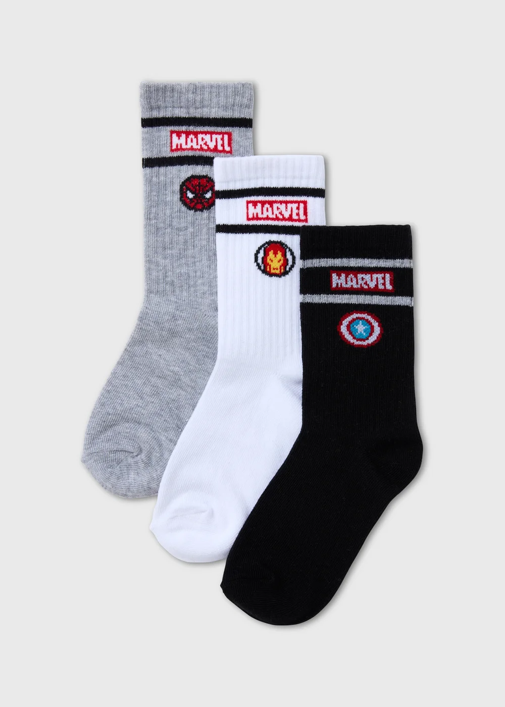 Marvel Boys 3 Pack Multicoloured Socks (Younger 6-Older 5.5) - 4-5.5 Image 1