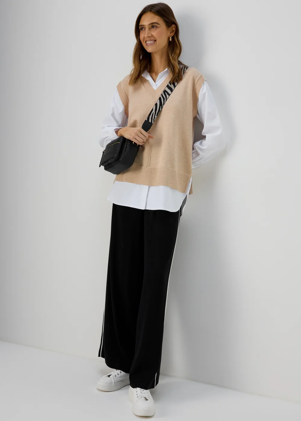 Et Vous Beige 2 in 1 Long Sleeve Shirt Jumper - 8 Image 4