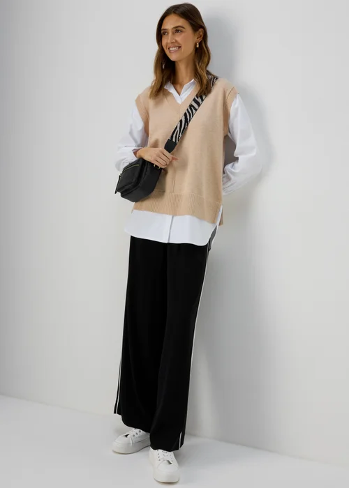 Et Vous Beige 2 in 1 Long Sleeve Shirt Jumper - 8 Image 4